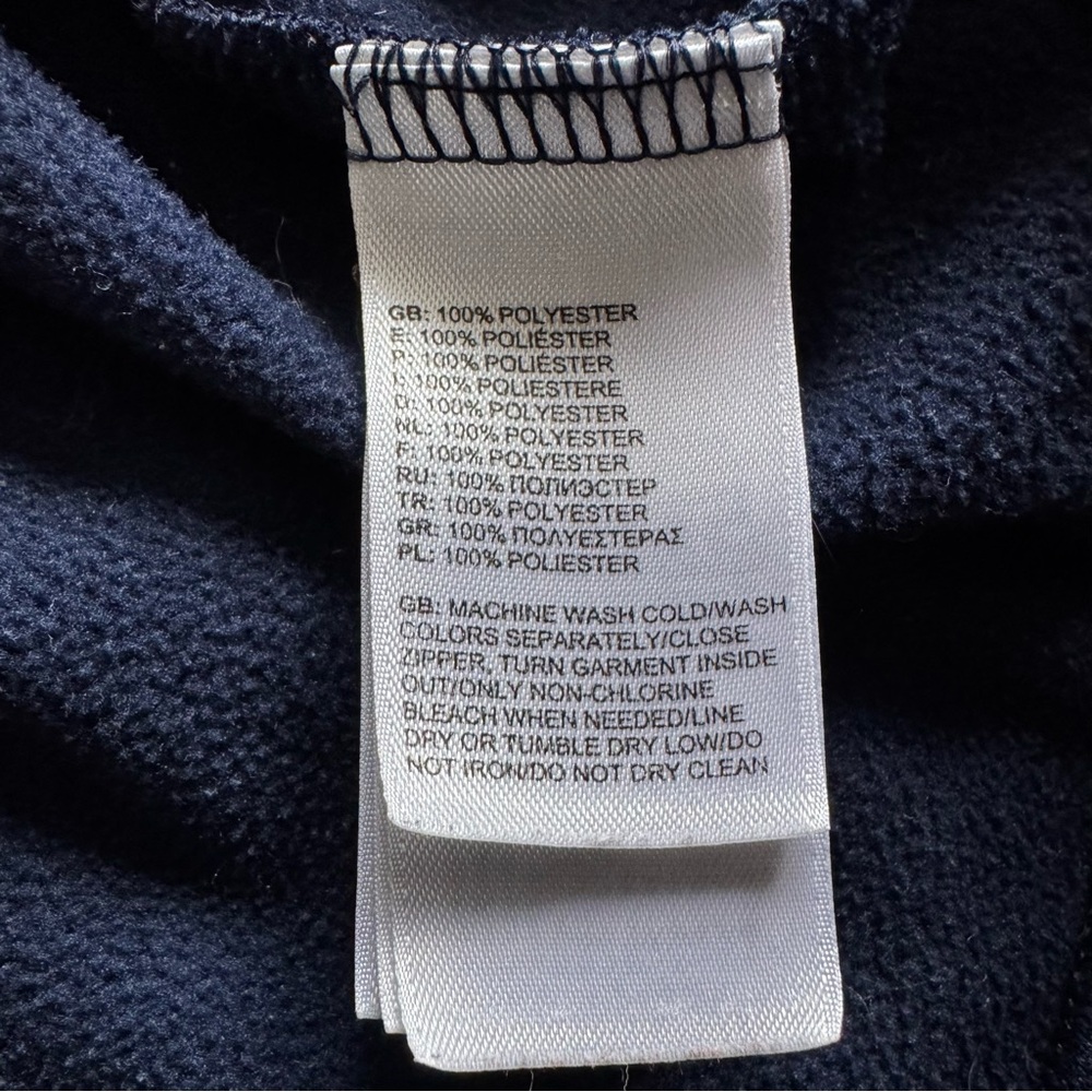 The North Face Logo Full Zip Hoodie Athletic Tech Fleece Outdoor Casual Navy S - Picture 7 of 8